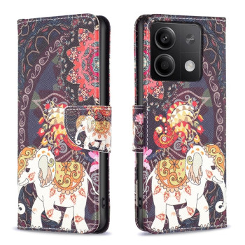 Чохол-книжка Colored Drawing Pattern для Xiaomi Redmi Note 13 4G - Elephant