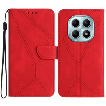 Чохол-книжка Stitching Embossed Leather на Xiaomi Redmi Note 15 Pro 4G Global 165.8mm — червоний