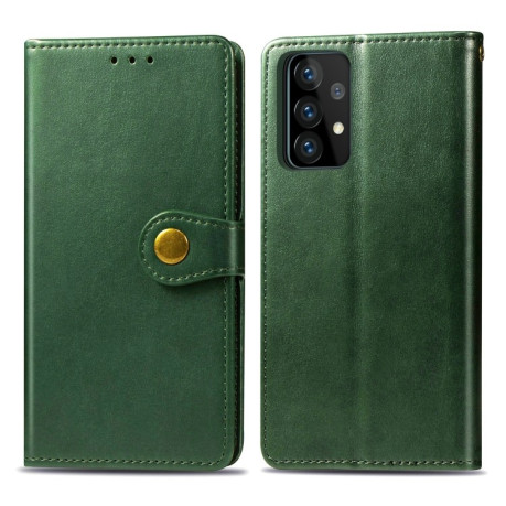 Чехол-книжка Retro Solid Color на Samsung Galaxy A72 - зеленый