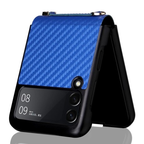 Противоударный чехол Carbon Fiber для Samsung Galaxy Z Flip3 5G - синий