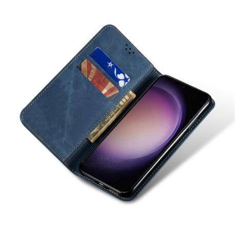 Чохол книжка Denim Texture Casual Style Samsung Galaxy S23 FE 5G - синій
