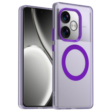 Противоударный чехол Candy Magsafe PC Hybrid TPU для Realme GT 6 Global - фиолетовый