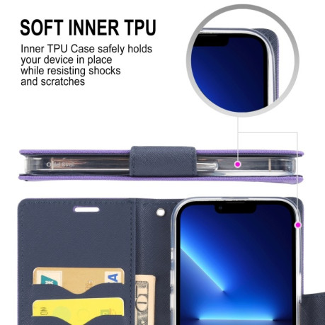 Чохол-книга Mercury Goospery Magnetic для iPhone 14 Plus - фіолетовий