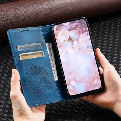 Чехол-книжка Totem Embossed Magnetic Leather для Samsung Galaxy A16 5G - синий