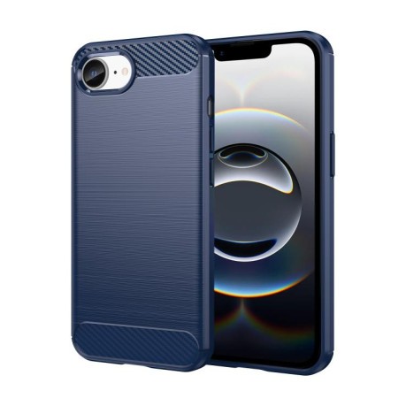 Протиударний чохол Brushed Texture Carbon Fiber на iPhone 16e - синій