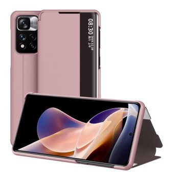 Чехол-книжка Window View Leather для Xiaomi Redmi Note 11 Pro 5G (China)/11 Pro+ - розовое золото