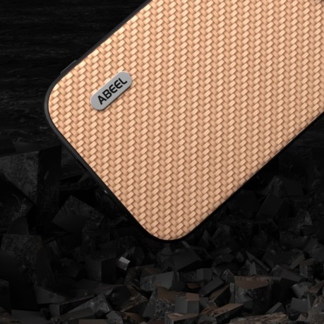 Ударозащитный чехол ABEEL Carbon Fiber на iPhone 15 Plus - желтый