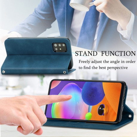 Чехол-книжка Retro Skin Feel Business Magnetic на Samsung Galaxy A32 5G- синий