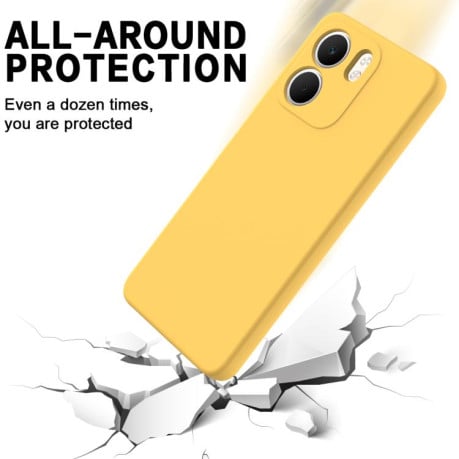 Силиконовый чехол Solid Color Liquid Silicone на OPPO A5x 4G / 5G - желтый