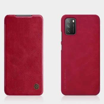 Кожаный чехол-книжка Nillkin Qin Series для Xiaomi  Poco M3 - красный