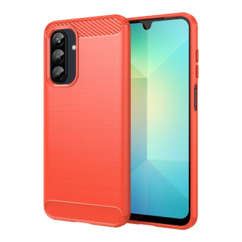 Протиударний чохол Brushed Texture Carbon Fiber  для Samsung Galaxy A26 5G - червоний
