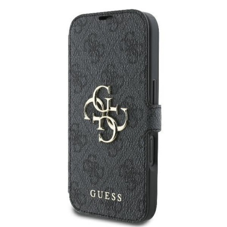 Оригинальный чехол-книжка Guess 4G Metal Logo для iPhone 16 - Black