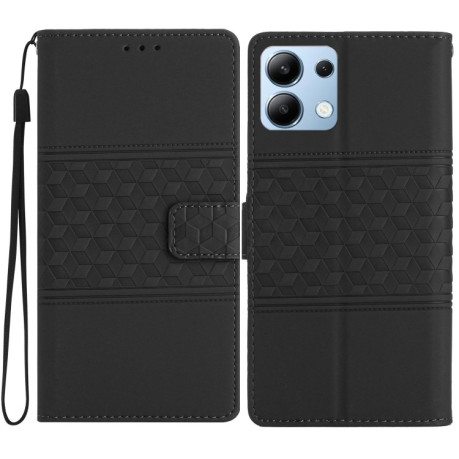 Чохол-книжка Diamond Embossed Skin Feel для Xiaomi Redmi Note 14 4G - чорний