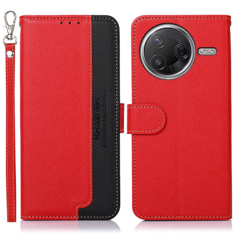 Чехол-книжка KHAZNEH Litchi Texture для Xiaomi Poco F7 Pro / F7 Ultra - красный