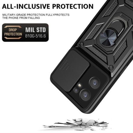 Противоударный чехол Camera Sliding для Reno7 5G Global/ Find X5 Lite/OnePlus Nord CE2 5G - черный