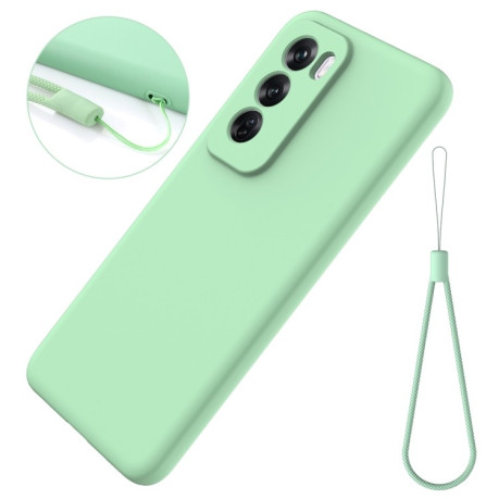 Силиконовый чехол Solid Color Liquid Silicone на OPPO Reno 12 5G Global - зеленый