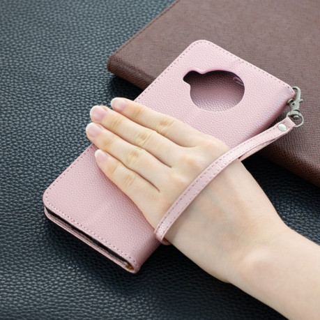 Чехол-книжка Litchi Texture Pure Color на Xiaomi Mi 10T Lite - розовое золото