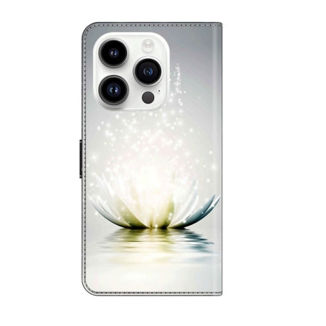 Чохол-книжка Crystal 3D Shockproof Protective Leather для iPhone 15 Pro - Light Lotus