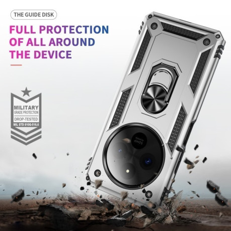 Протиударний чохол HMC 360 Degree Rotating Holder на Xiaomi Redmi 14C 4G/Poco C75/Redmi A4 5G - сріблястий