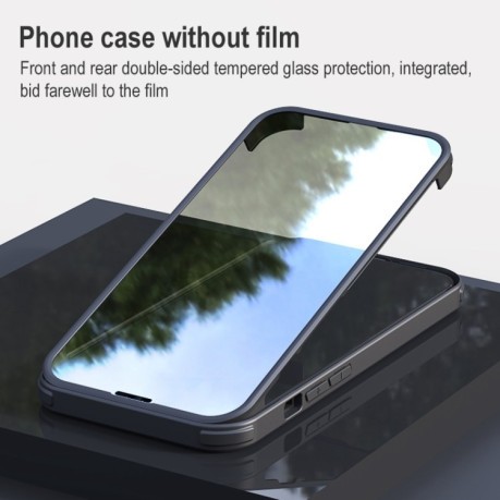 Двосторонній чохол Glass для iPhone 13 Pro - чорний