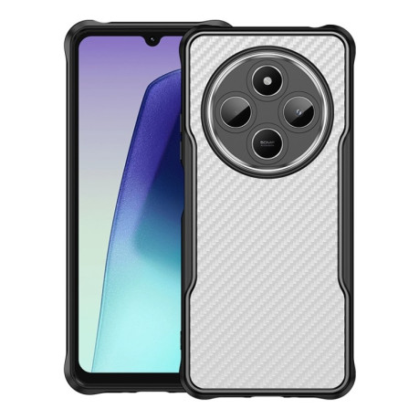Ударозахисний чохол Carbon Fiber Texture Translucent на Xiaomi Redmi 14C 4G/Poco C75/Redmi A4 5G - чорний