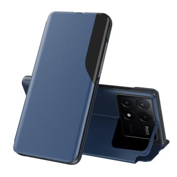Чехол-книжка Clear View Standing Cover на Xiaomi Poco F6 Pro - синий
