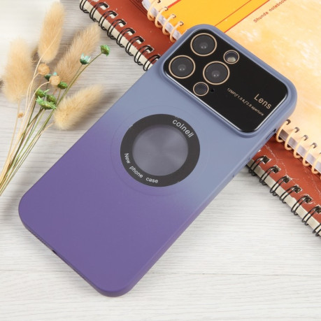 Чохол протиударний Gradient Silicone Shockproof Magsafe для iPhone 15 Pro - сіро-фіолетовий