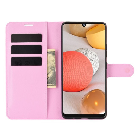 Чохол-книжка Litchi Texture Samsung Galaxy M42 - рожевий
