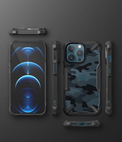 Оригинальный чехол Ringke Fusion X Design durable на iPhone 13 Pro - Camo black