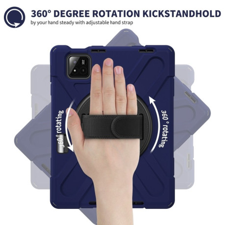 Чехол Rotatable Holder Silicone Hybrid PC для Xiaomi Pad 7 / 7 Pro - синий
