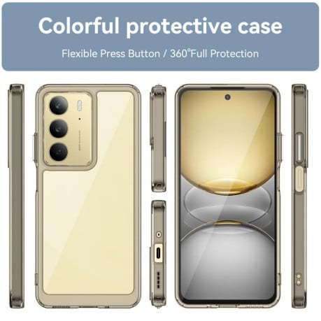 Протиударний чохол Colorful Acrylic Series з кольоровою силіконовою боковиною на Realme C75 - сірий