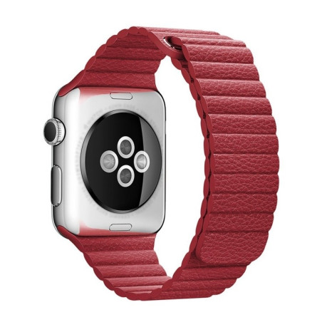 Ремешок Leather Loop Magnetic для Apple Watch 42/44mm - красный
