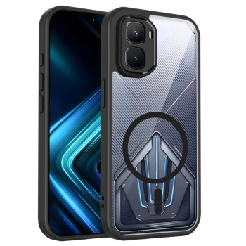 Противоударный магнитный софт-тач чехол Escase на Infinix GT 50 Pro — чёрный