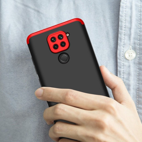 Протиударний чохол GKK Three Stage Splicing на Xiaomi Redmi 10X / Note 9 - чорно-червоний