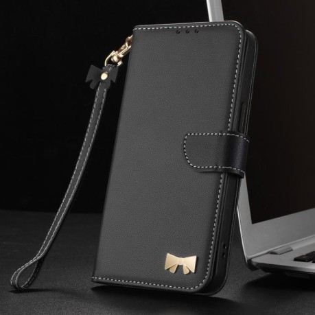 Чехол-книжка Metal Bow Leather для Xiaomi Redmi Note 14 4G 164.84mm - черный