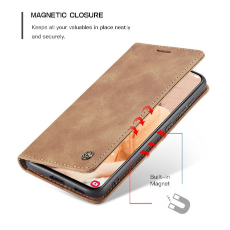 Чехол-книжка CaseMe 013 Series для Samsung Galaxy S21 FE - коричневый