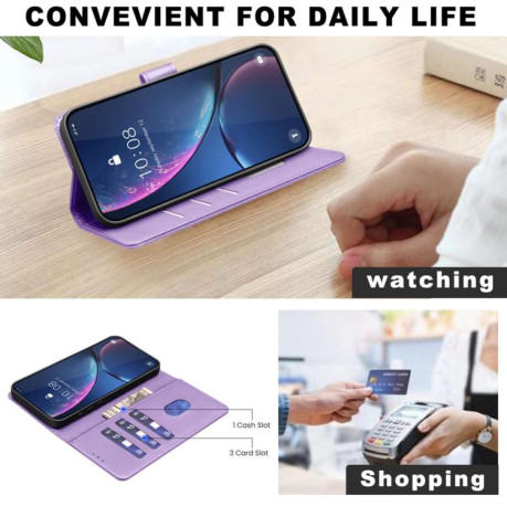 Чехол-книжка Litchi Texture RFID Anti-theft Leather для на Samsung Galaxy M16 5G / F16 5G - фиолетовый