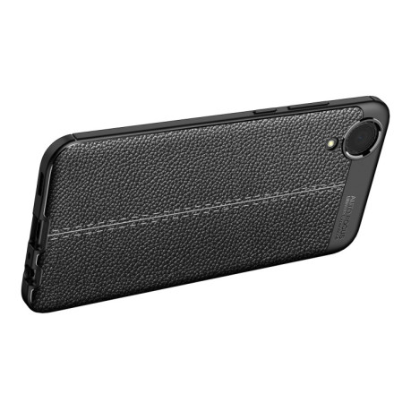 Противоударный чехол Litchi Texture на  Samsung Galaxy A03 Core - черный