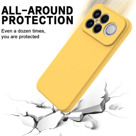 Силиконовый чехол Solid Color Liquid Silicone на Xiaomi Redmi K90 Pro Max / Poco F8 Ultra — жёлтый