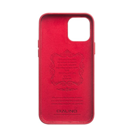 Кожаный чехол QIALINO Cowhide Leather Case для iPhone 12 Pro Max - красный