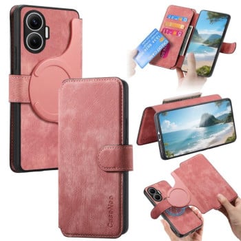 Чехол-книжка CaseNeo MagSafe RFID Anti-theft Retro Leather на Xiaomi Redmi Turbo 4 Pro / Poco F7 5G - розовый