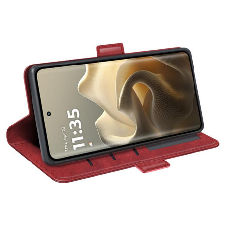 Чехол-книжка Dual-side Magnetic Buckle для Motorola Edge 60 Pro - червоний