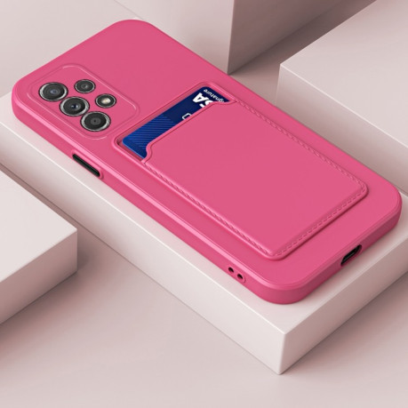 Противоударный чехол Card Slot Design для Samsung Galaxy A13 4G  - пурпурно-красный