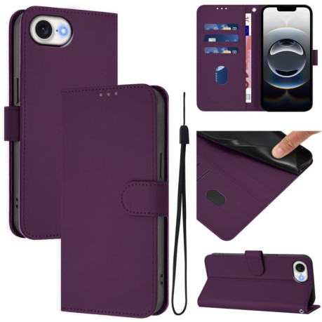 Чехол-книжка Skin Feel S-type для iPhone 16e - фиолетовый
