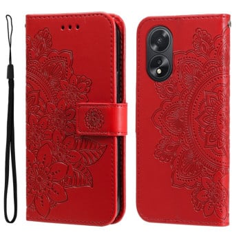 Чохол-книжка 7-petal Flowers Embossing для OPPO A38 4G / A18 4G Global - червоний