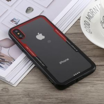 Противоударный чехол Acrylic + TPU Shockproof Case на iPhone XS Max-черно-красный