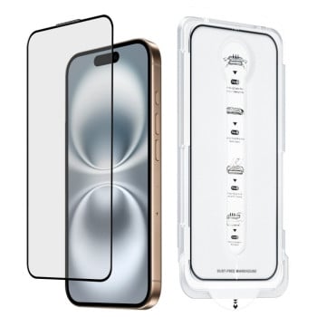 Защитное Стекло Dust-Free Easy Install HD Tempered Glass для iPhone 16 - черный