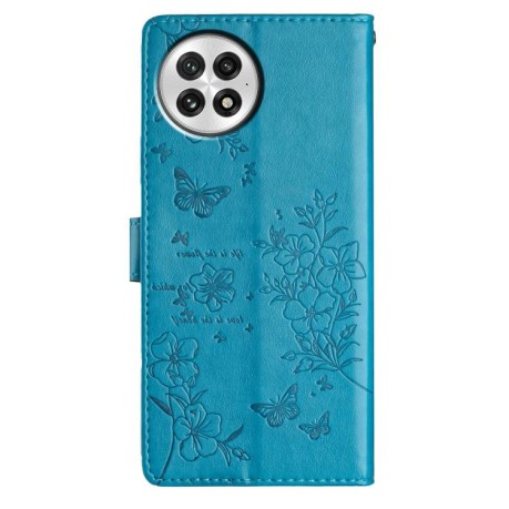 Чохол-книжка Butterflies and Flowers Leather для OnePlus 13 - синій