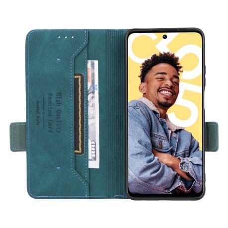 Чехол-книжка Magnetic Clasp Flip для Realme C55 - зеленый