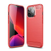 Чехол Brushed Texture Carbon Fiber на iPhone 13 Pro Max - красный